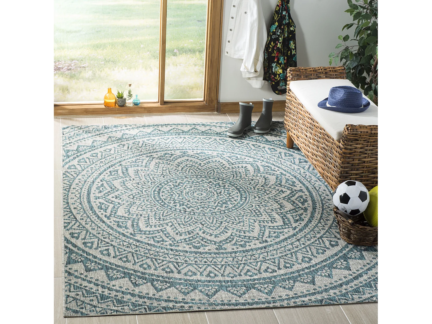 Tapis Gris/Bleu 122 X 170 cm - Kalene