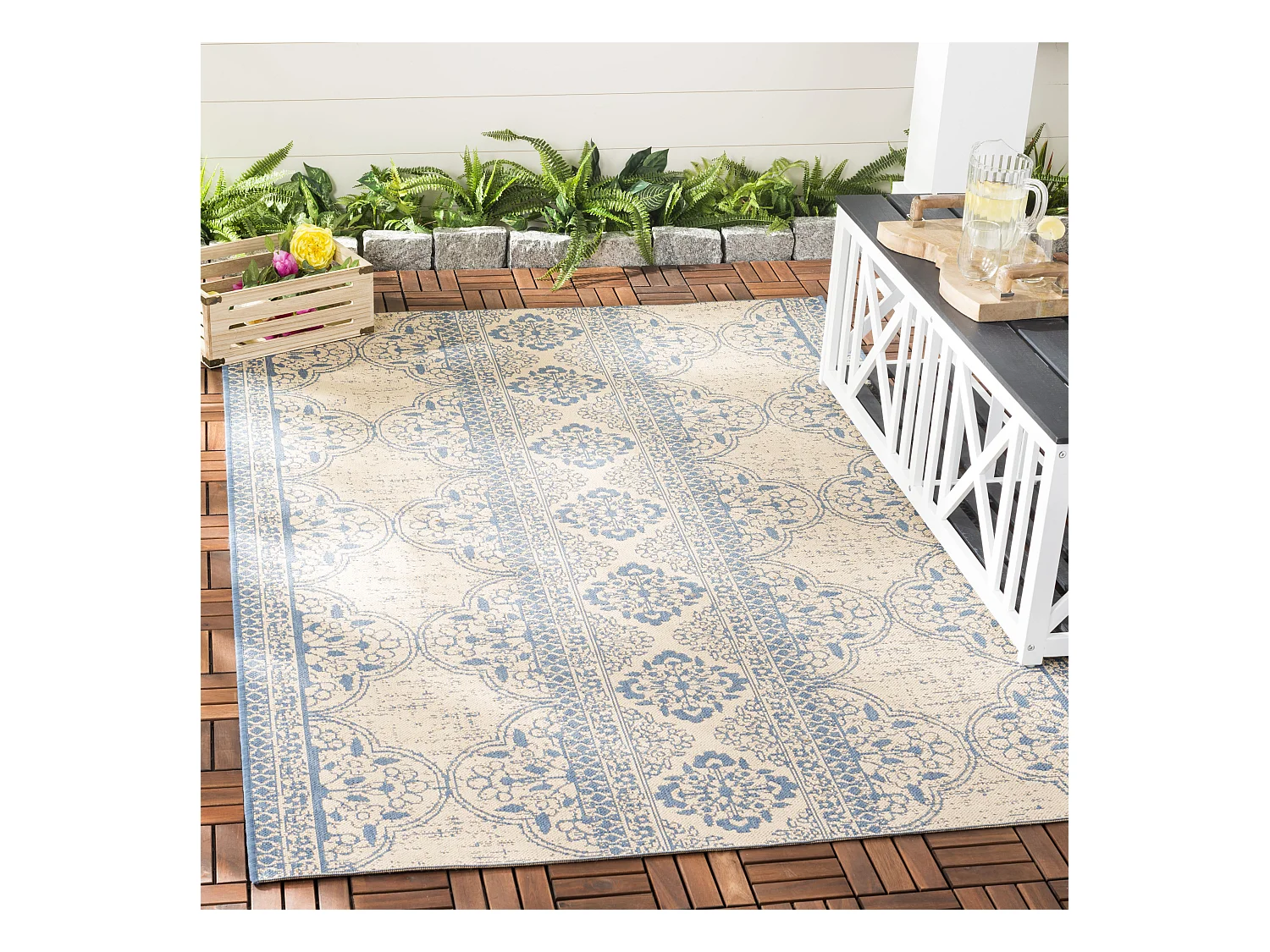 Tapis Bleu/Neutre 160 X 229 cm - Borano