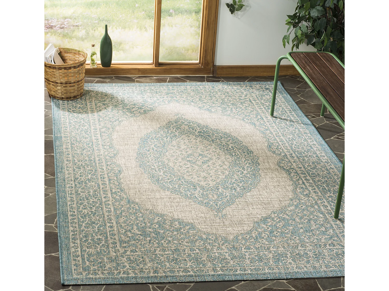 Tapis Gris/Bleu 122 X 170 cm - Amira