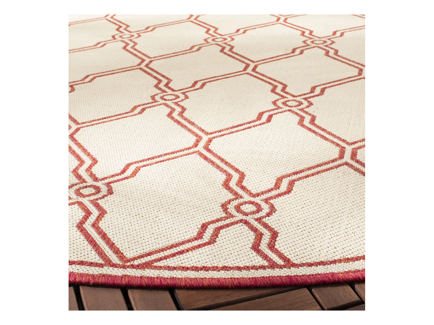 Tapis Rouge/Neutre 201 X 201 cm - Nerano