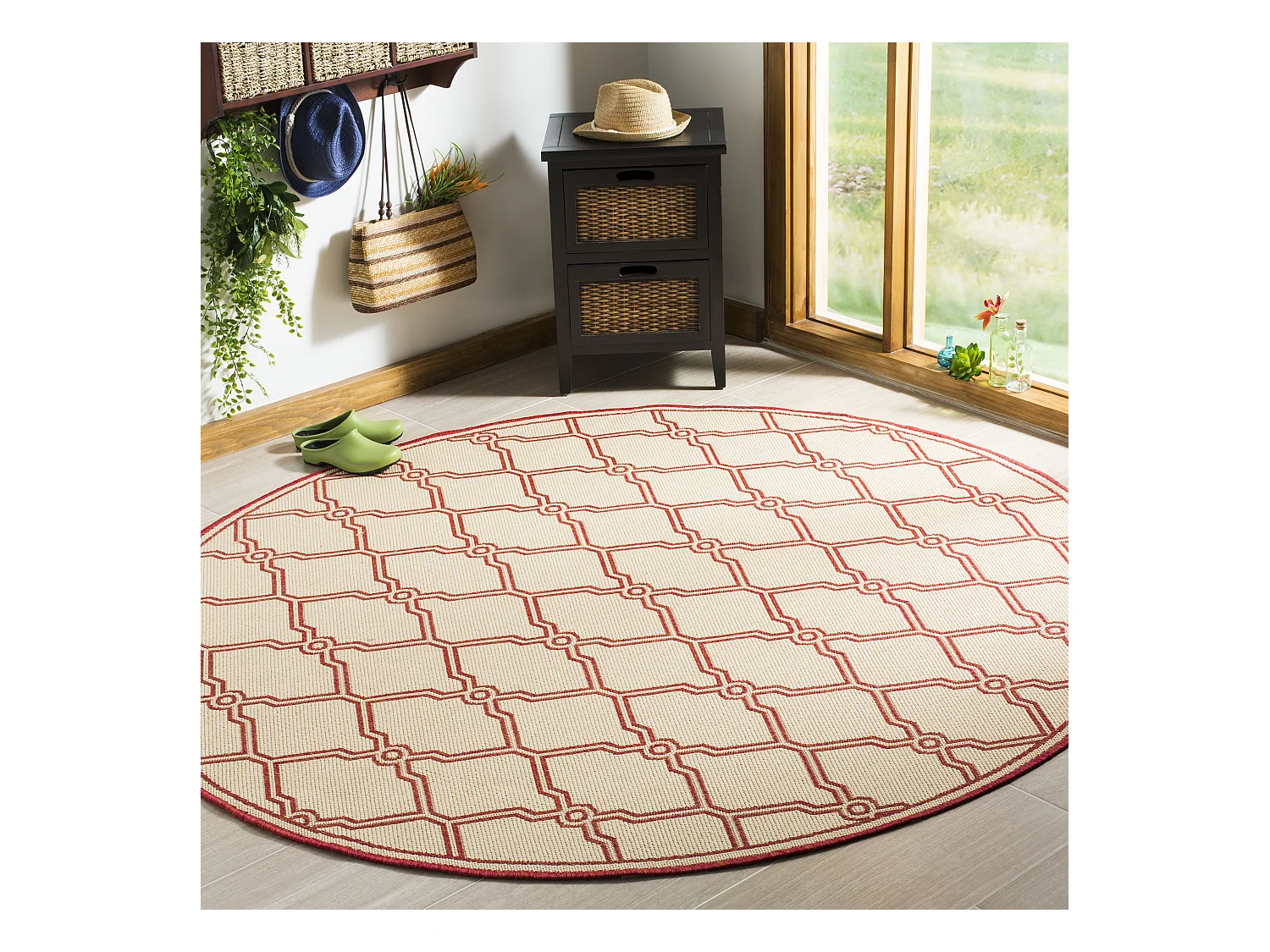Tapis Rouge/Neutre 201 X 201 cm - Nerano