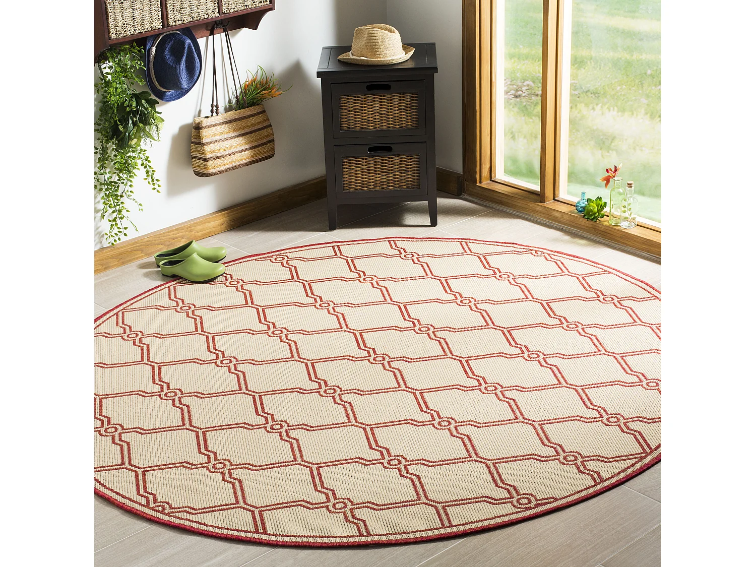 Tapis Rouge/Neutre 201 X 201 cm - Nerano