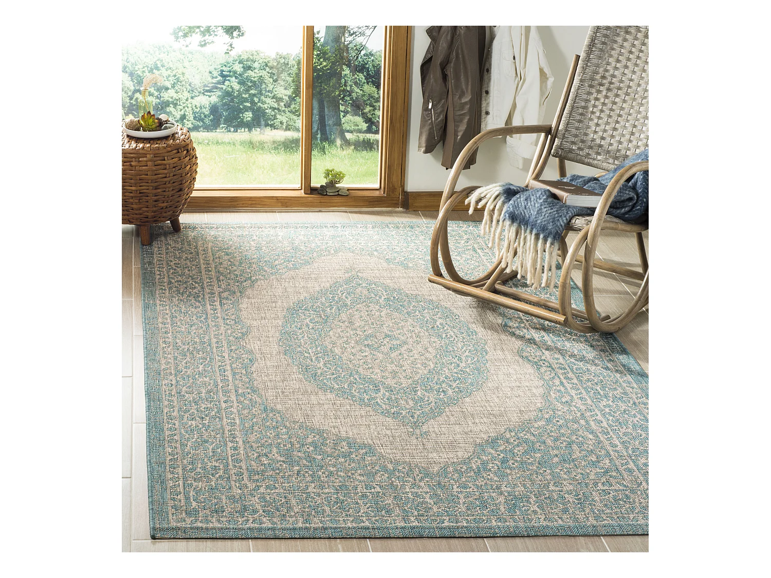 Tapis Gris/Bleu 201 X 290 cm - Amira