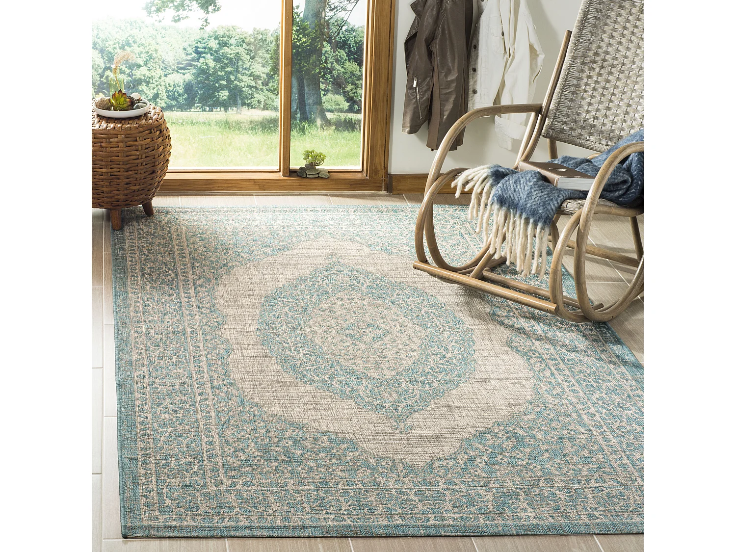 Tapis Gris/Bleu 201 X 290 cm - Amira
