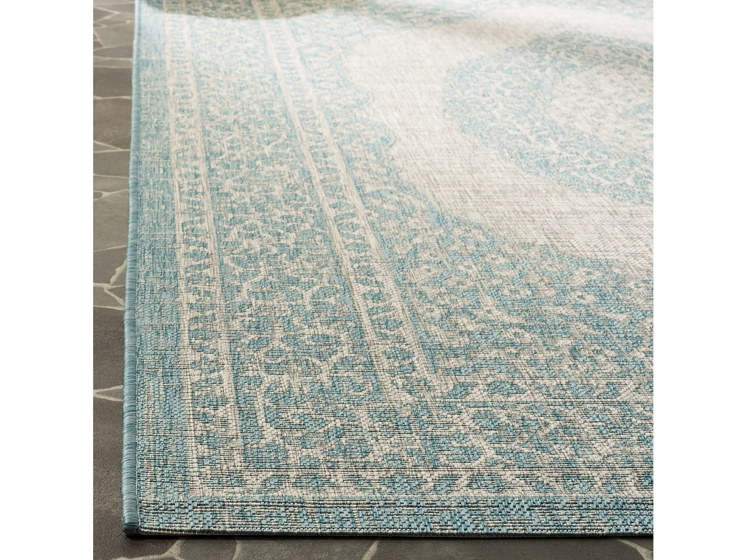 Tapis Gris/Bleu 201 X 290 cm - Amira