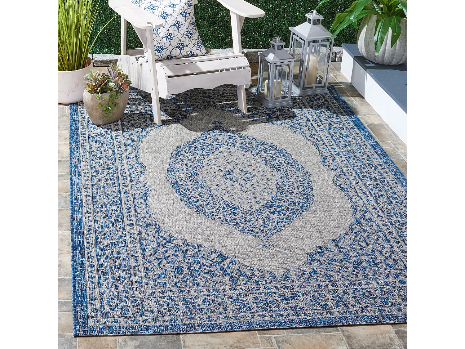 Tapis Gris/Bleu 122 X 170 cm - Amira