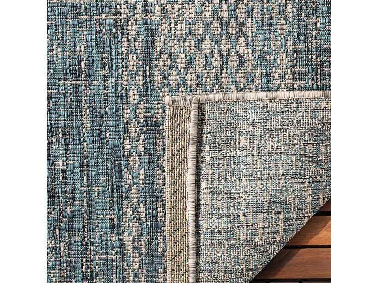 Tapis Gris/Bleu 79 X 152 cm - Rafal