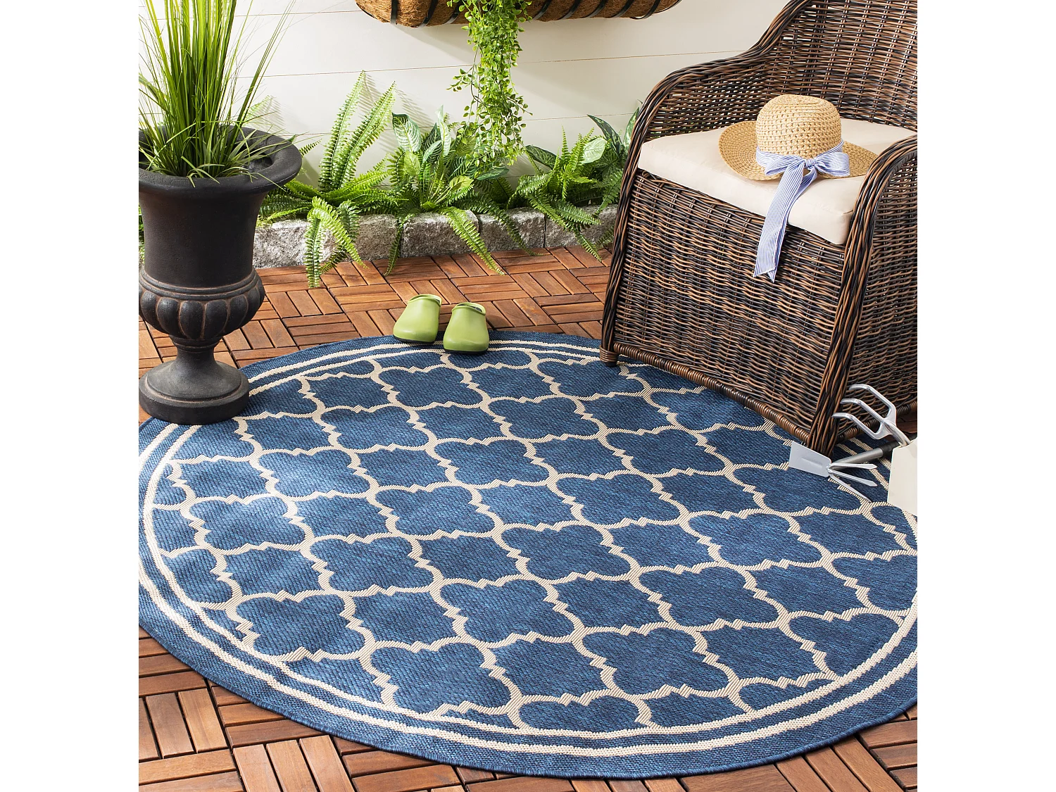 Tapis Bleu Marine/Neutre 160 X 160 cm - Bleeker