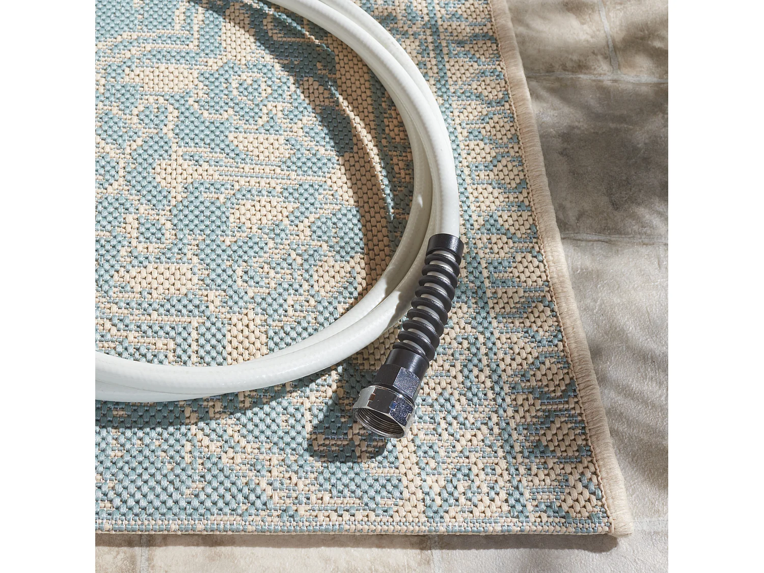 Tapis Bleu/Neutre 79 X 152 cm - Borano