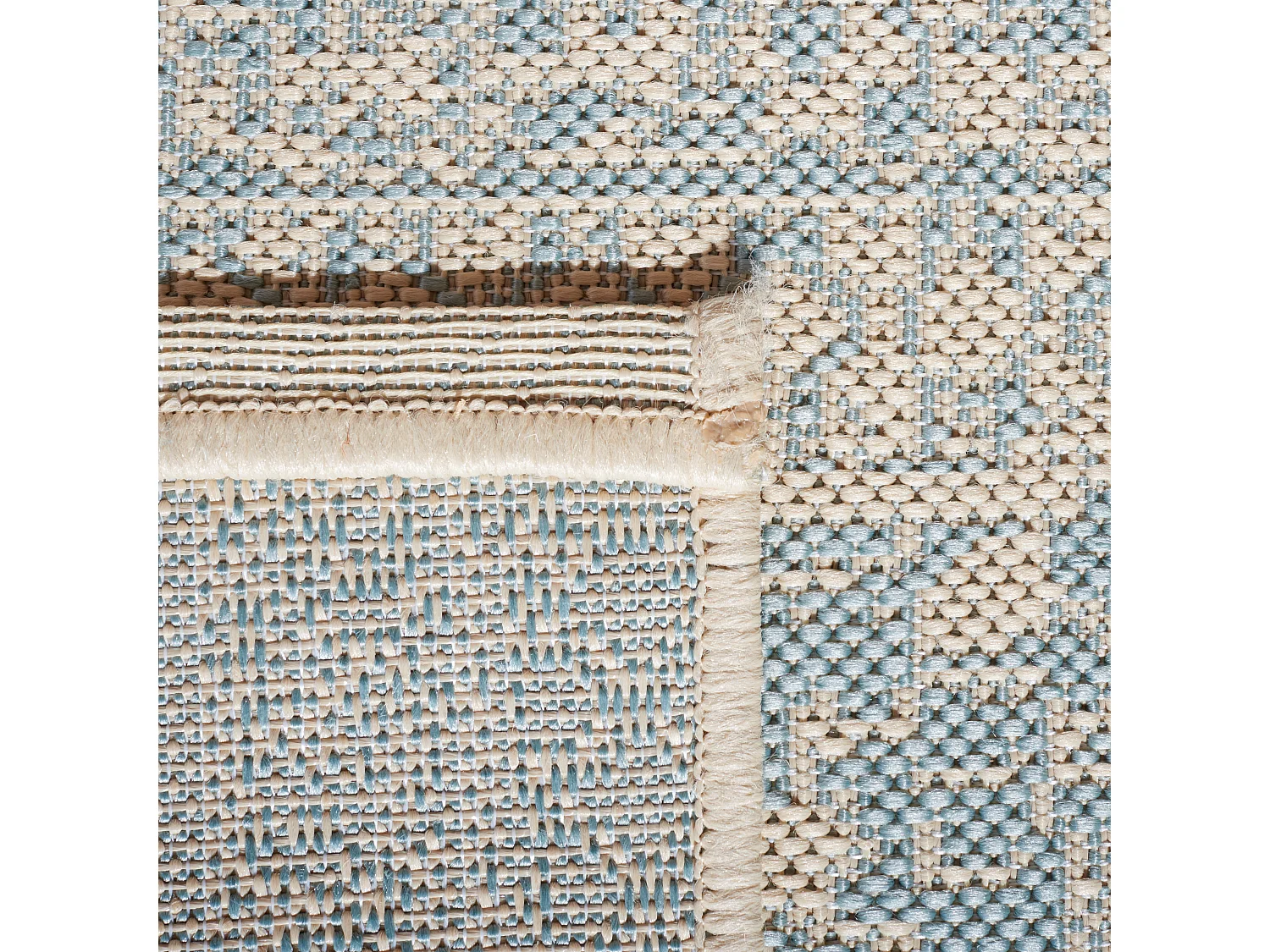 Tapis Bleu/Neutre 79 X 152 cm - Borano