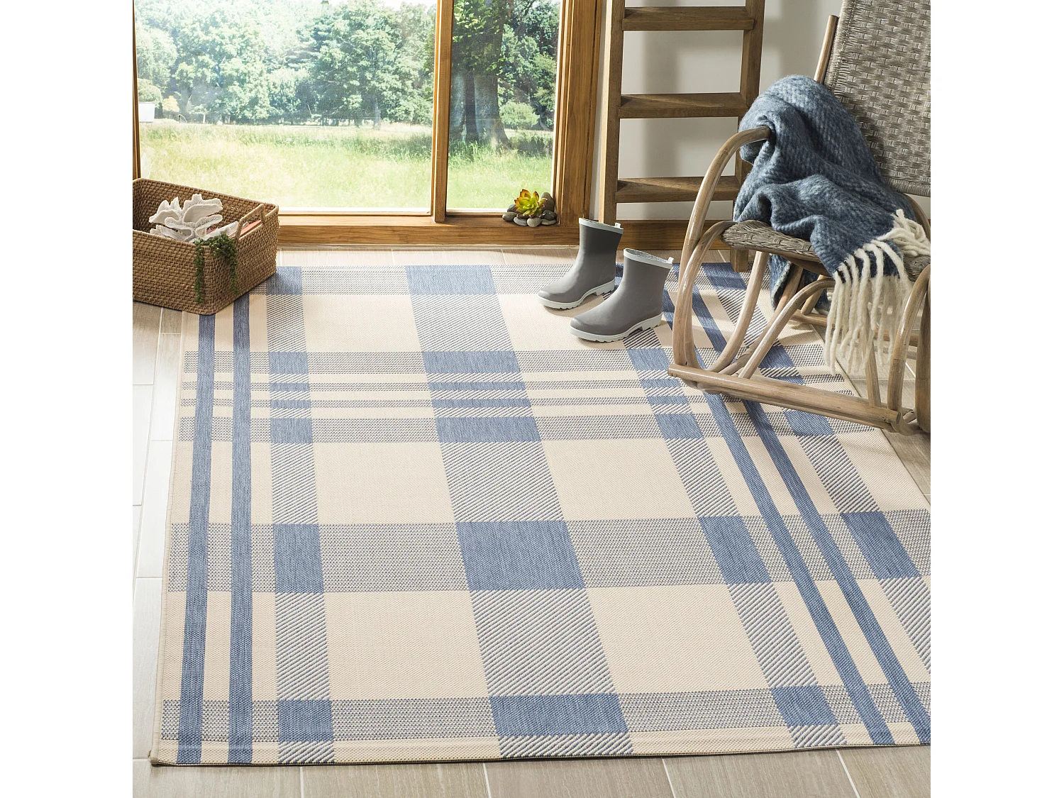 Tapis Neutre/Bleu 201 X 290 cm - Mendez