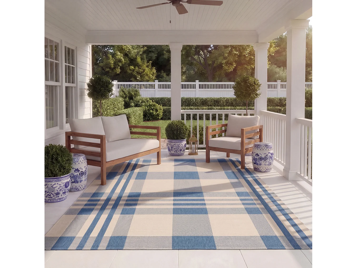 Tapis Neutre/Bleu 201 X 290 cm - Mendez