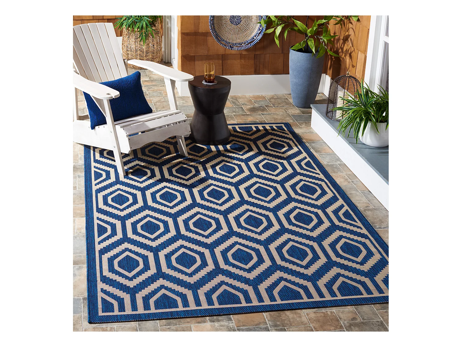 Tapis Bleu Marine/Neutre 160 X 231 cm - Zariah