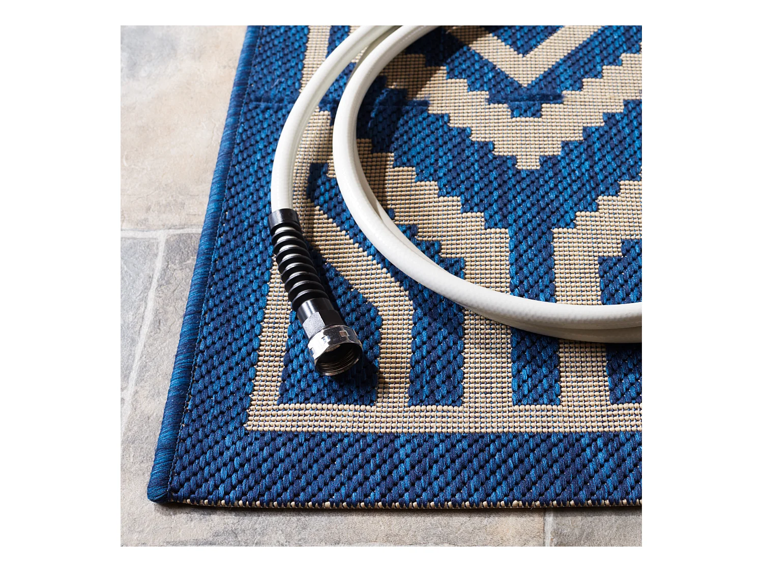 Tapis Bleu Marine/Neutre 160 X 231 cm - Zariah