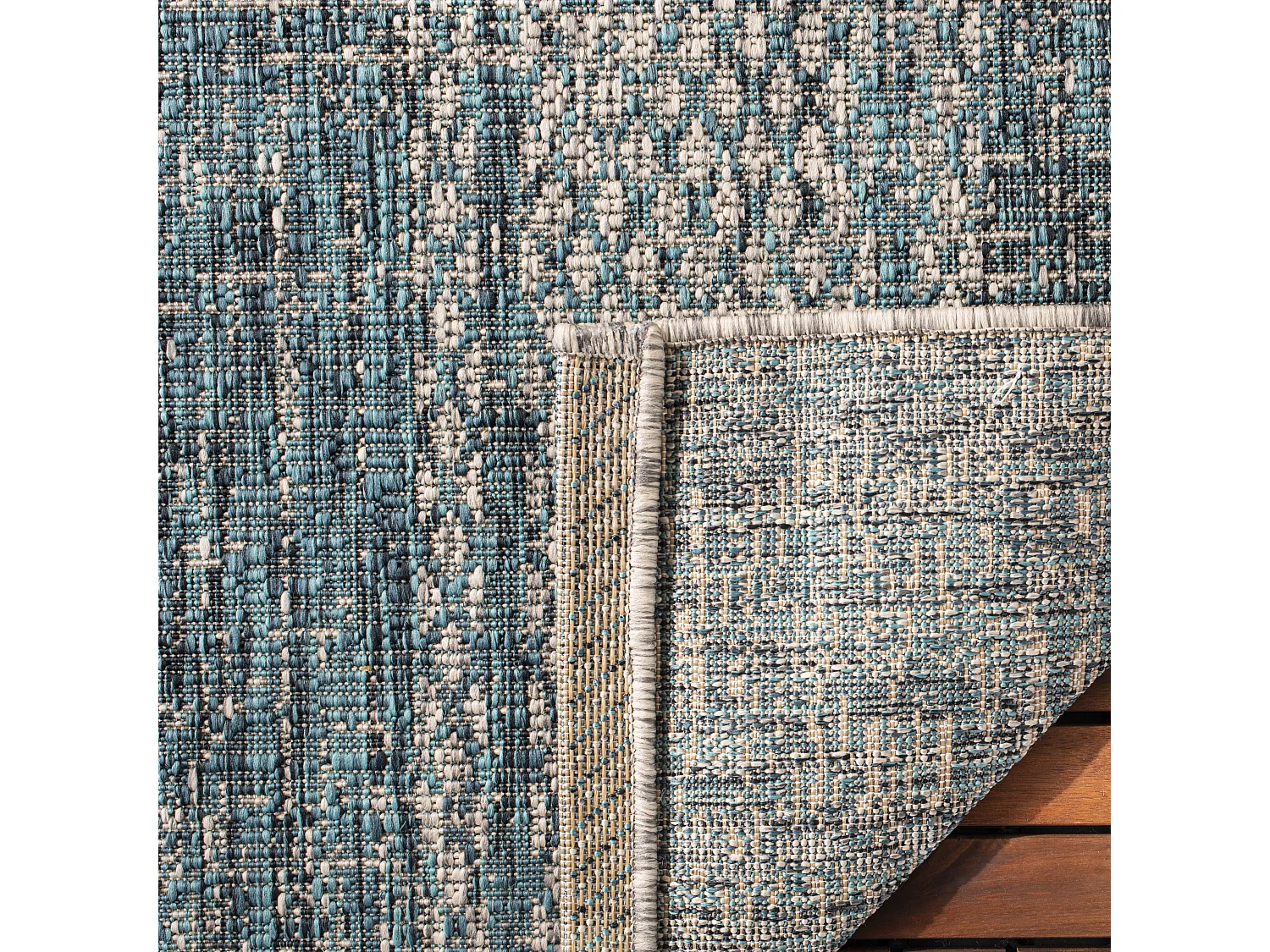 Tapis Gris/Bleu 122 X 170 cm - Rafal