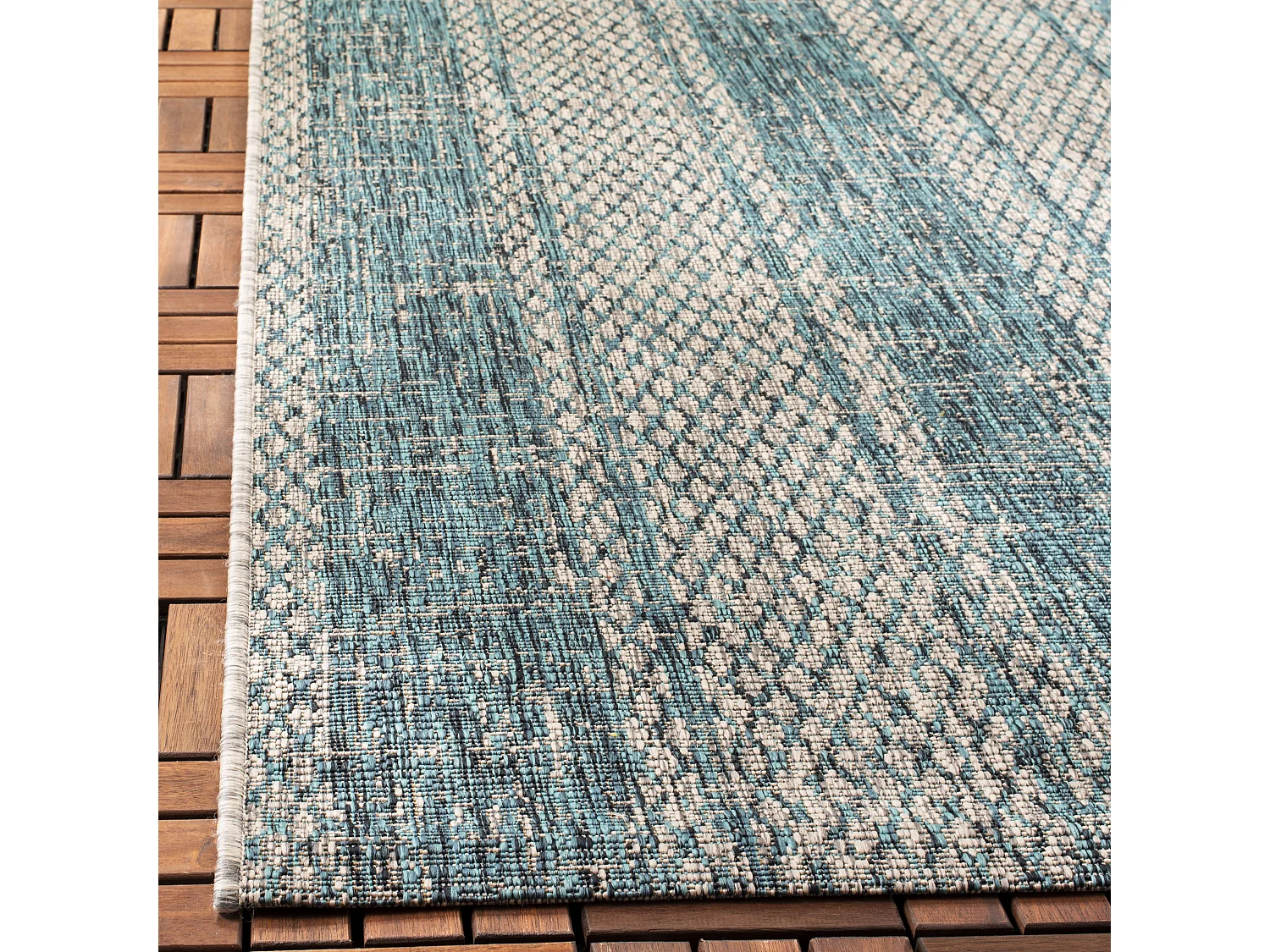 Tapis Gris/Bleu 122 X 170 cm - Rafal