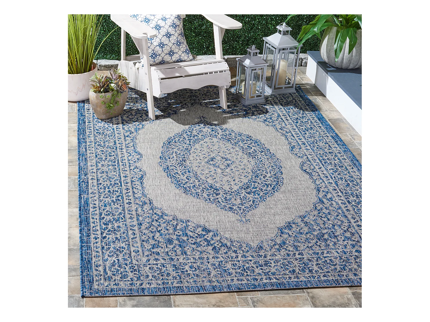 Tapis Gris/Bleu 201 X 290 cm - Amira