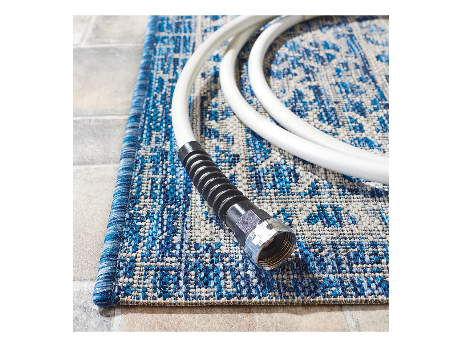 Tapis Gris/Bleu 201 X 290 cm - Amira