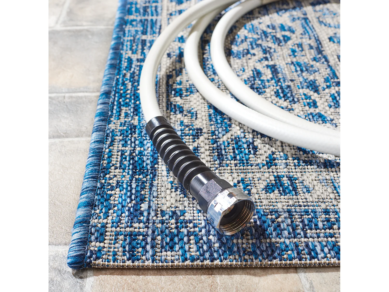 Tapis Gris/Bleu 201 X 290 cm - Amira