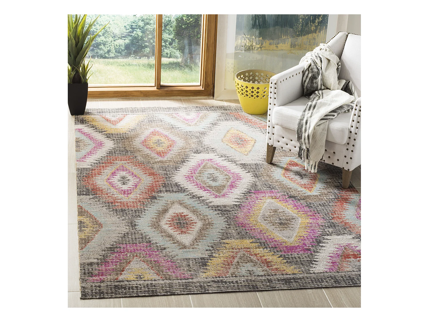 Tapis Gris/Multicolore 155 X 229 cm - Lotte