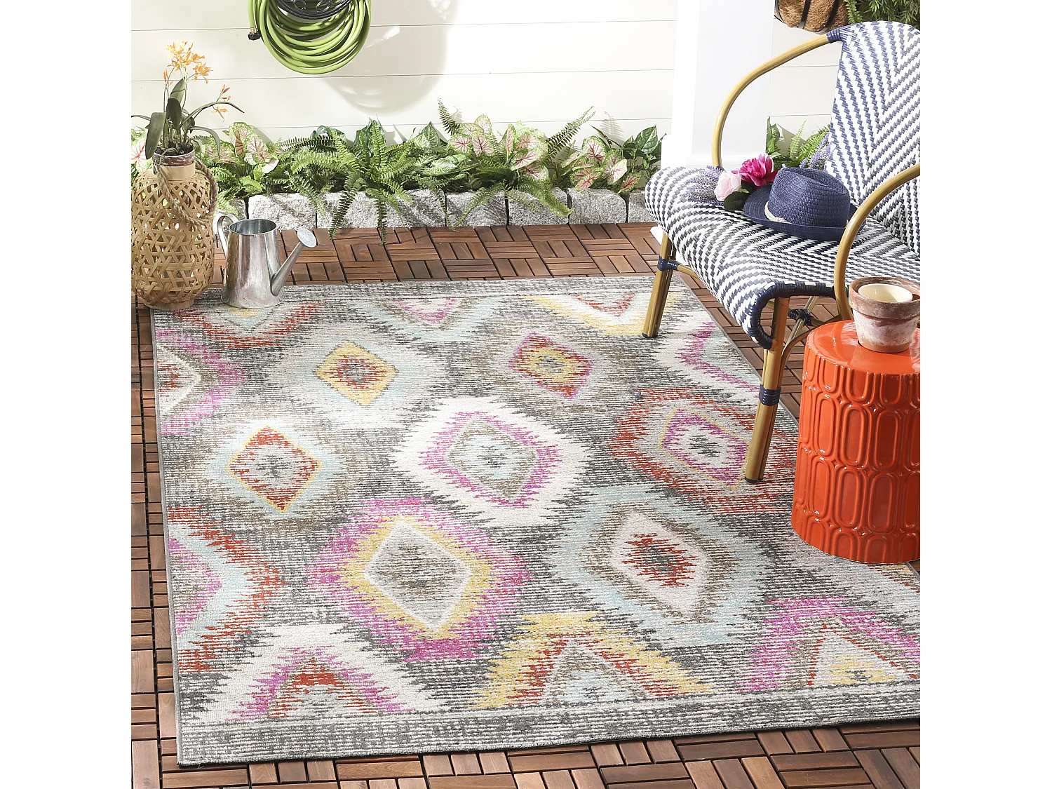 Tapis Gris/Multicolore 155 X 229 cm - Lotte
