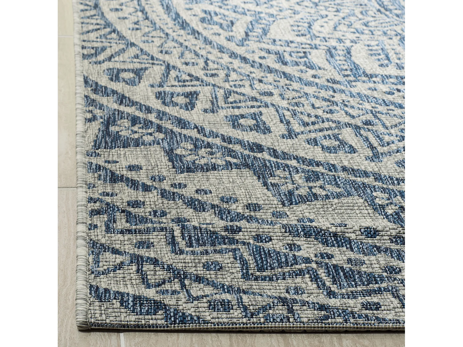 Tapis Gris/Bleu 79 X 152 cm - Kalene