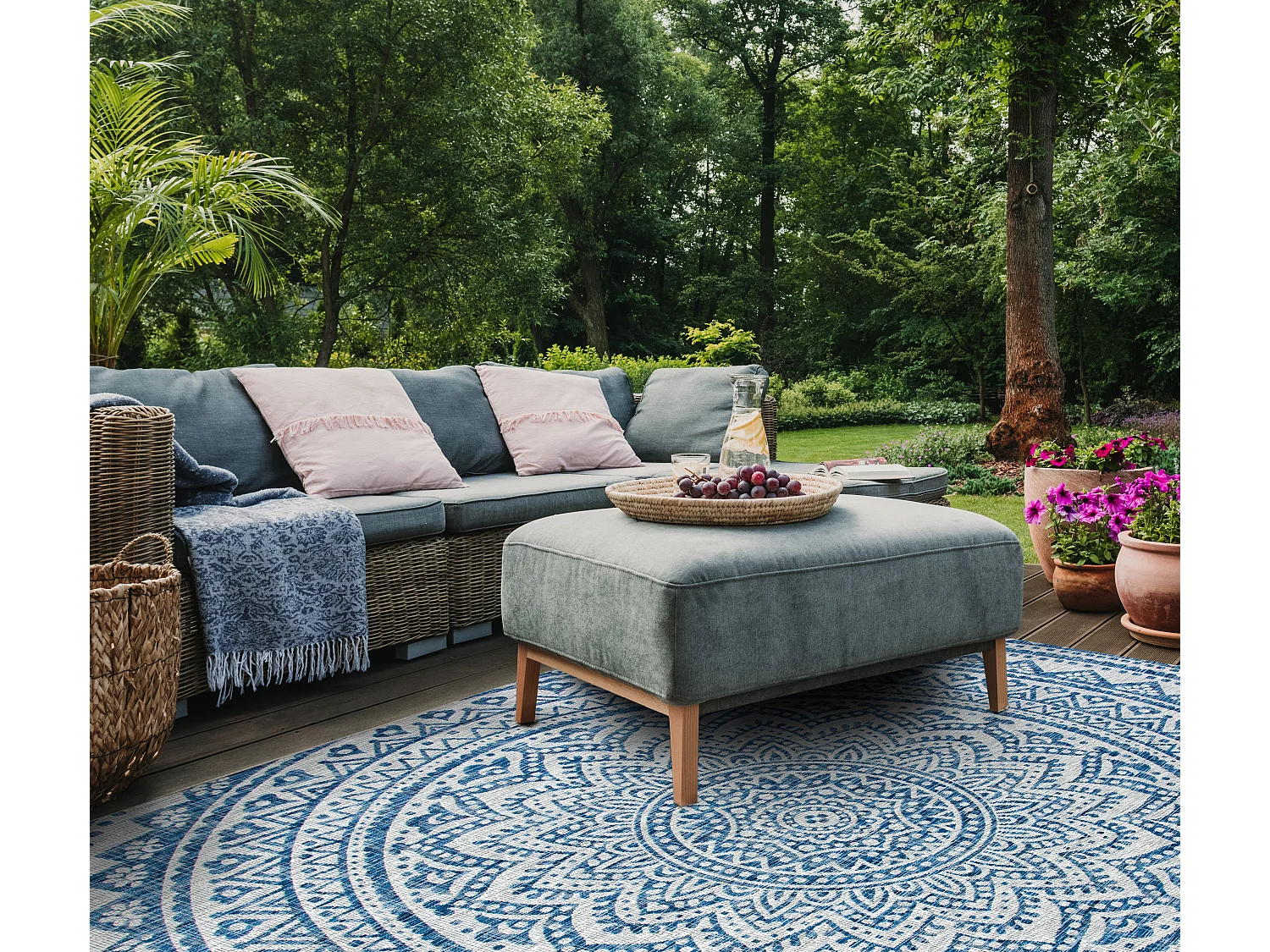Tapis Gris/Bleu 79 X 152 cm - Kalene
