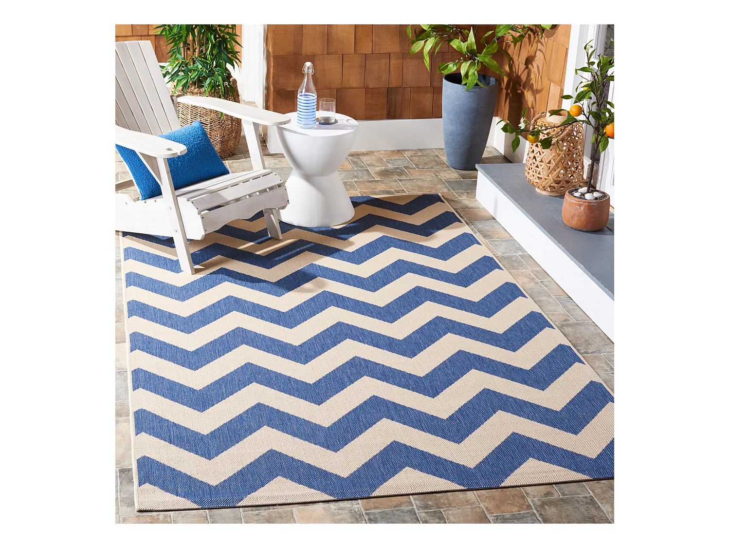 Tapis Bleu/Neutre 122 X 170 cm - Chelsea