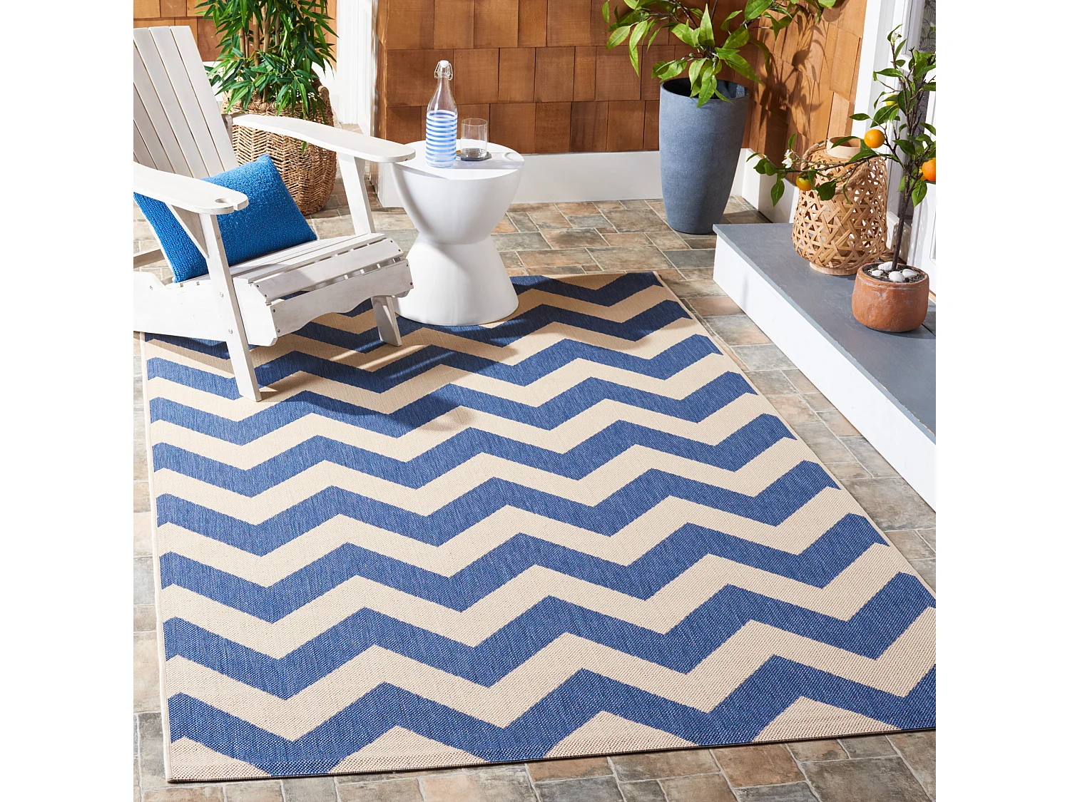 Tapis Bleu/Neutre 122 X 170 cm - Chelsea