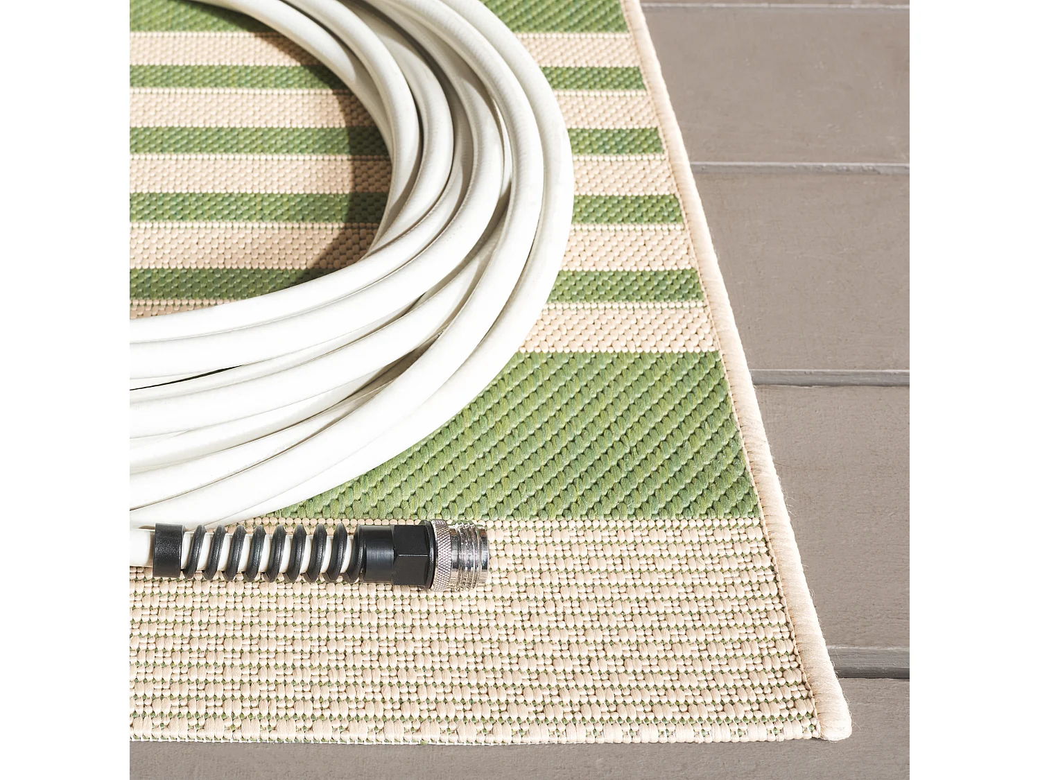 Tapis Vert/Neutre 61 X 109 cm - Gemma
