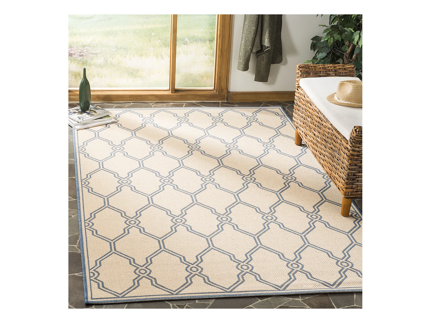 Tapis Neutre/Bleu 155 X 229 cm - Nerano