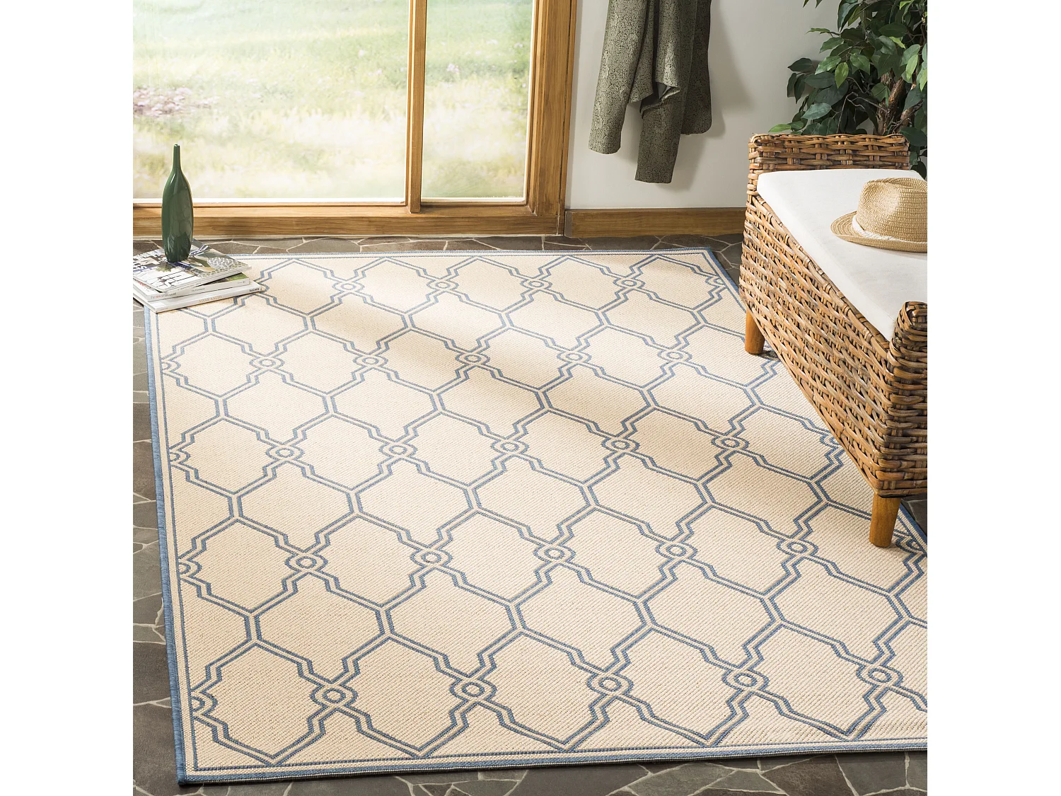 Tapis Neutre/Bleu 155 X 229 cm - Nerano