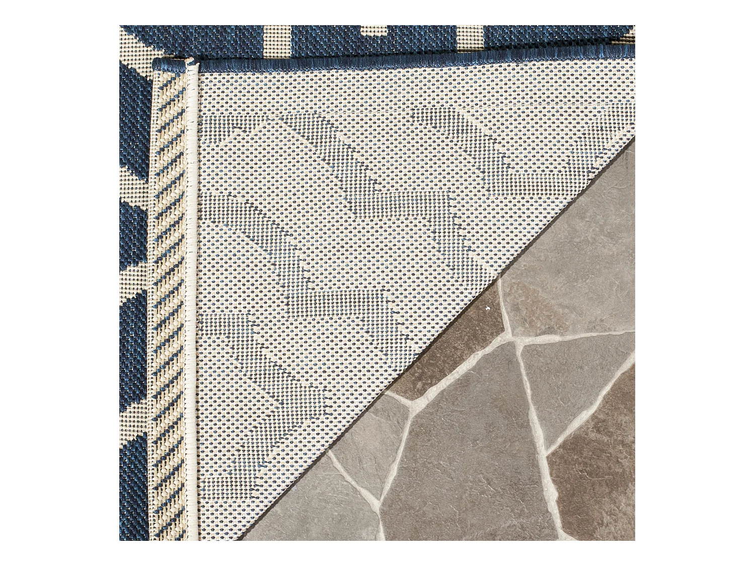 Tapis Bleu Marine/Neutre 122 X 170 cm - Mykonos