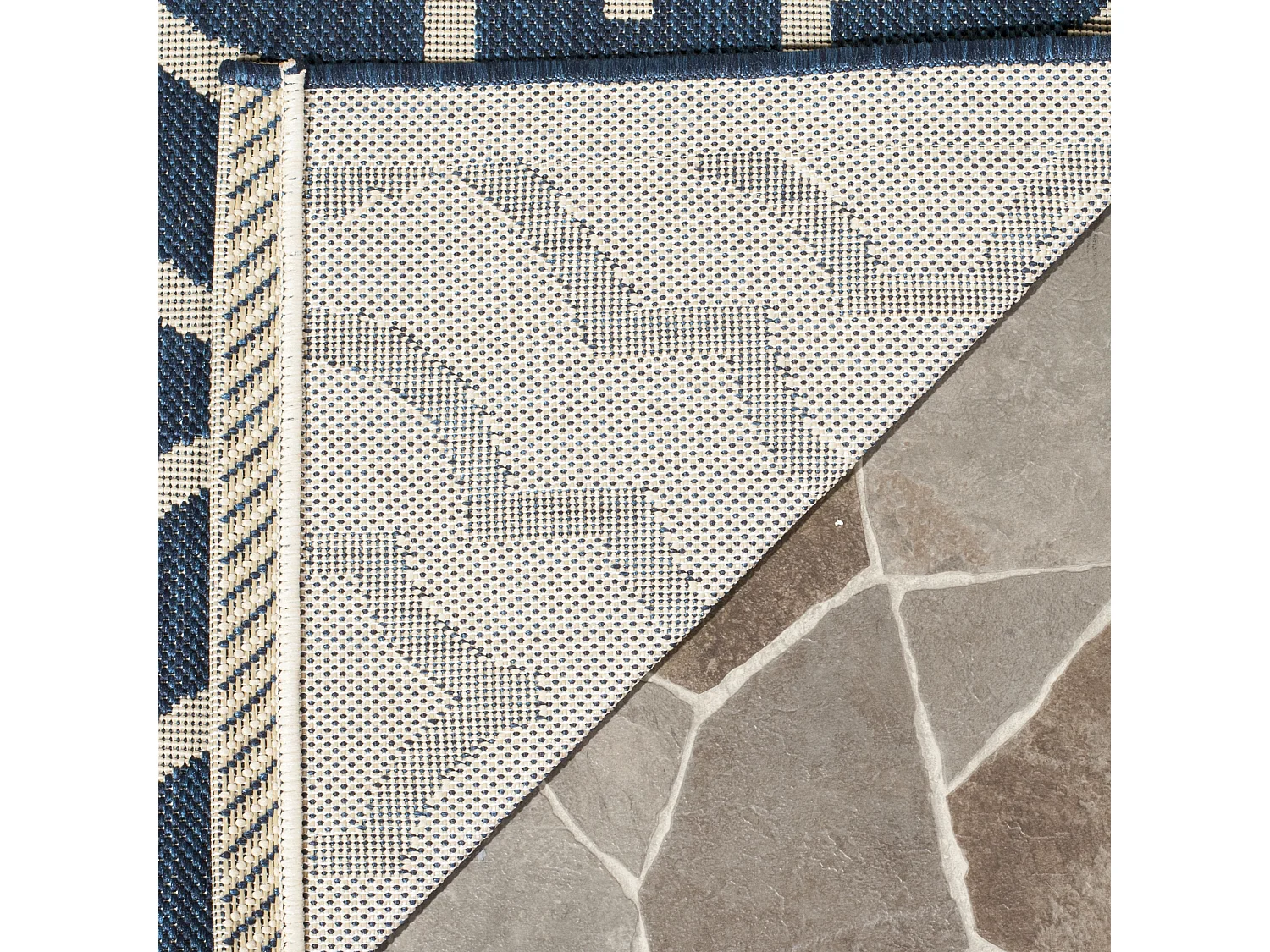 Tapis Bleu Marine/Neutre 122 X 170 cm - Mykonos