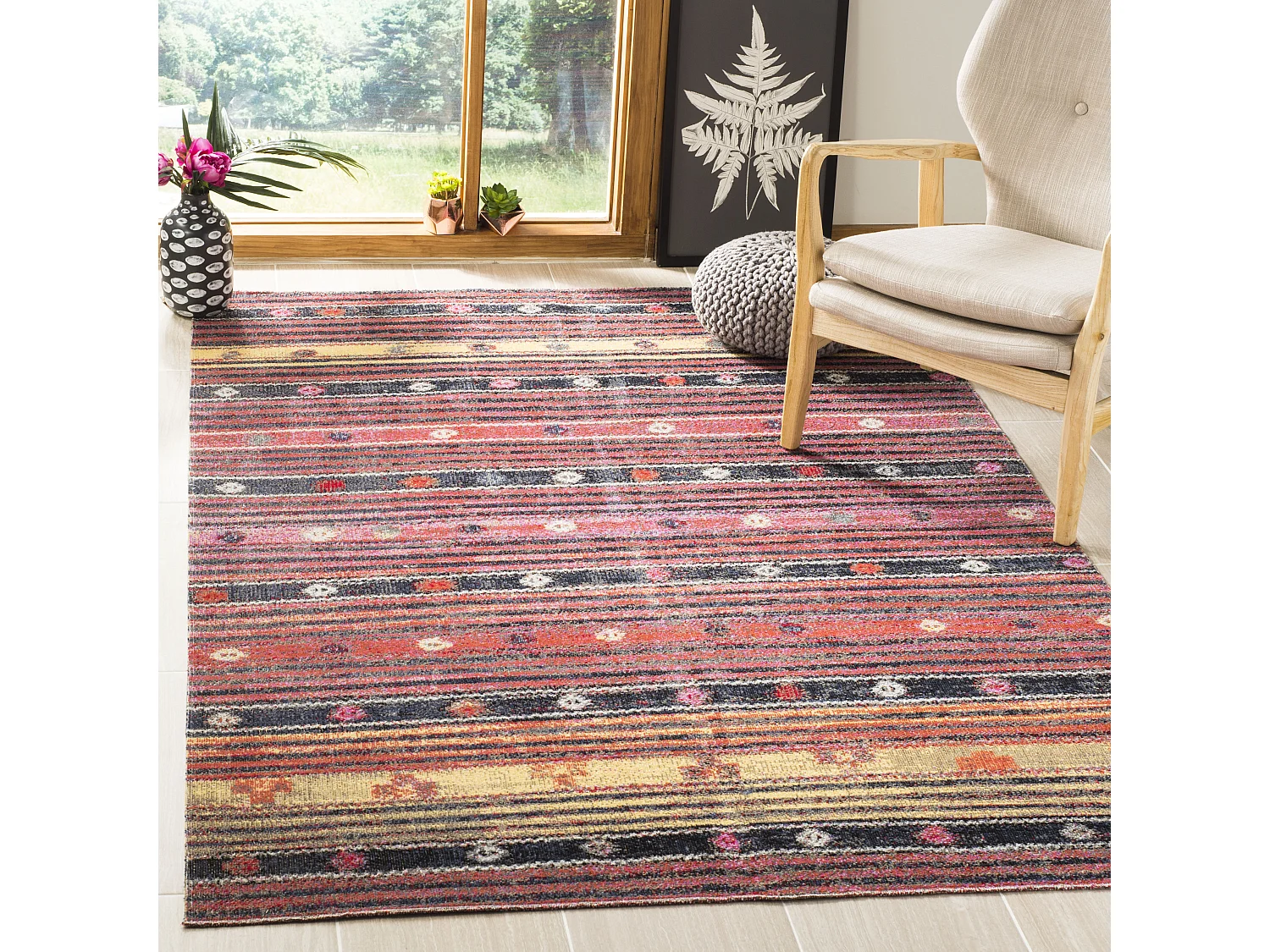 Tapis Marron/Multicolore 122 X 183 cm - Lemoine