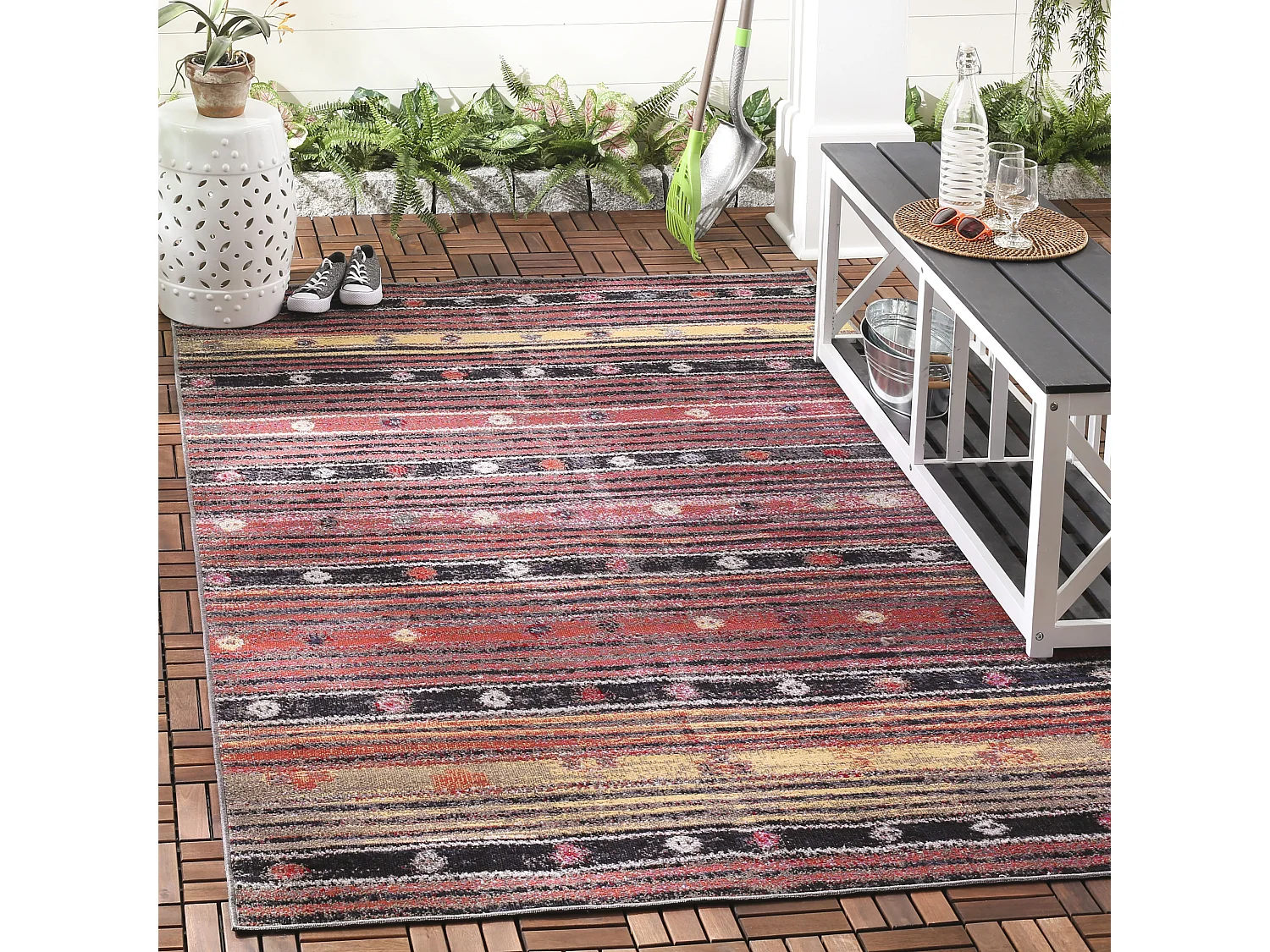 Tapis Marron/Multicolore 122 X 183 cm - Lemoine