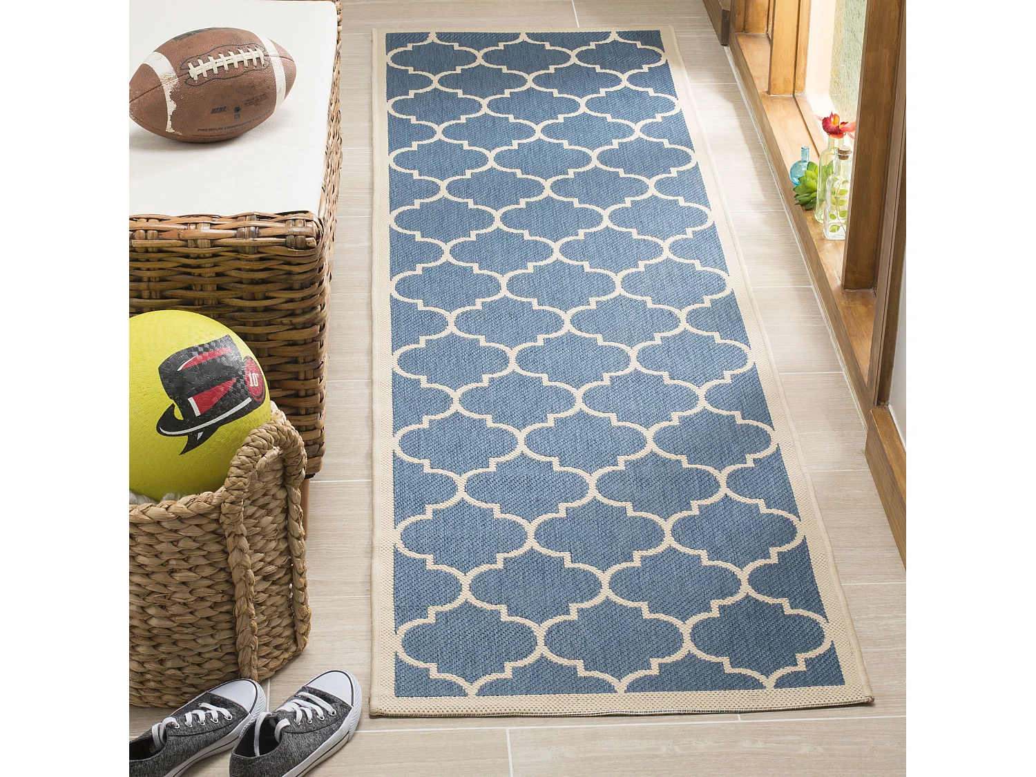 Tapis Bleu/Neutre 69 X 244 cm - Arista