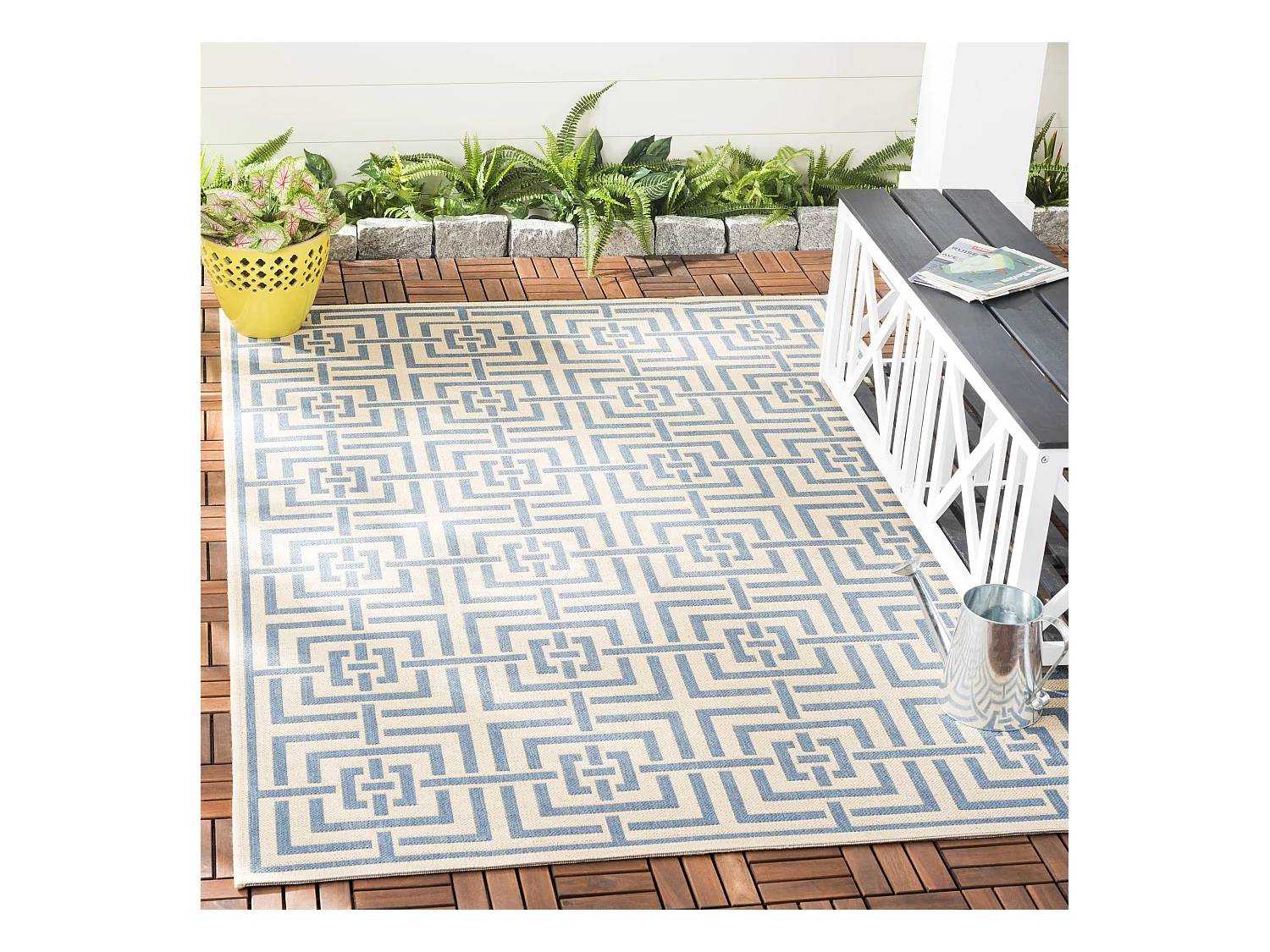 Tapis Neutre/Bleu 79 X 152 cm - Lipari