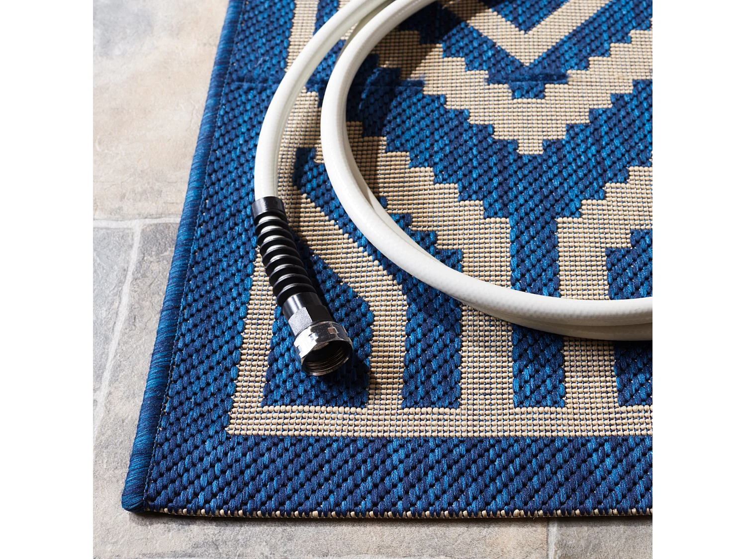 Tapis Bleu Marine/Neutre 122 X 170 cm - Zariah