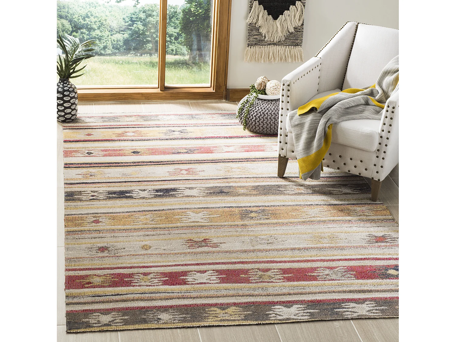 Tapis Neutre/Multicolore 122 X 183 cm - Lexine