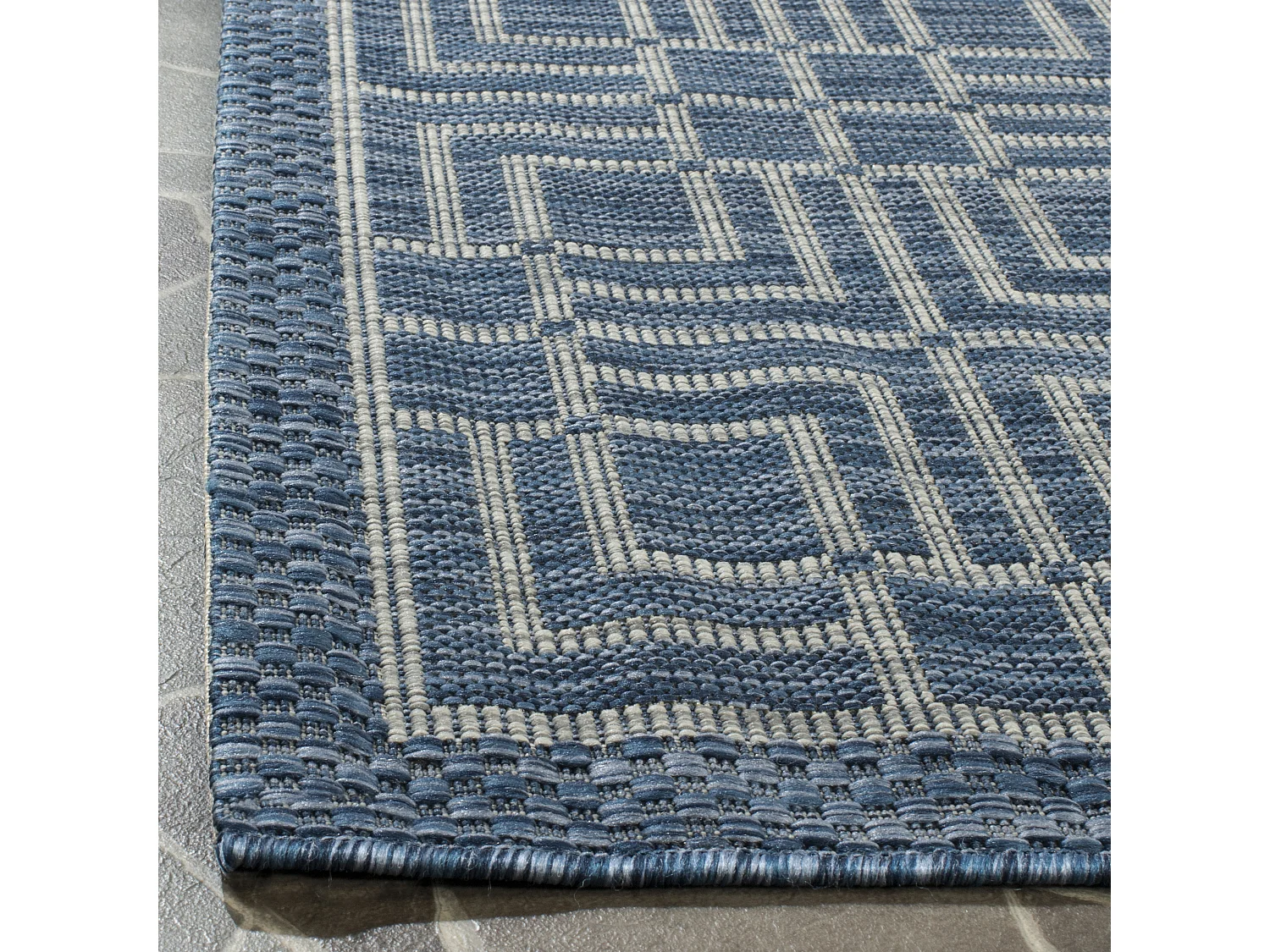 Tapis Bleu Marine/Gris 61 X 109 cm - Nantucket