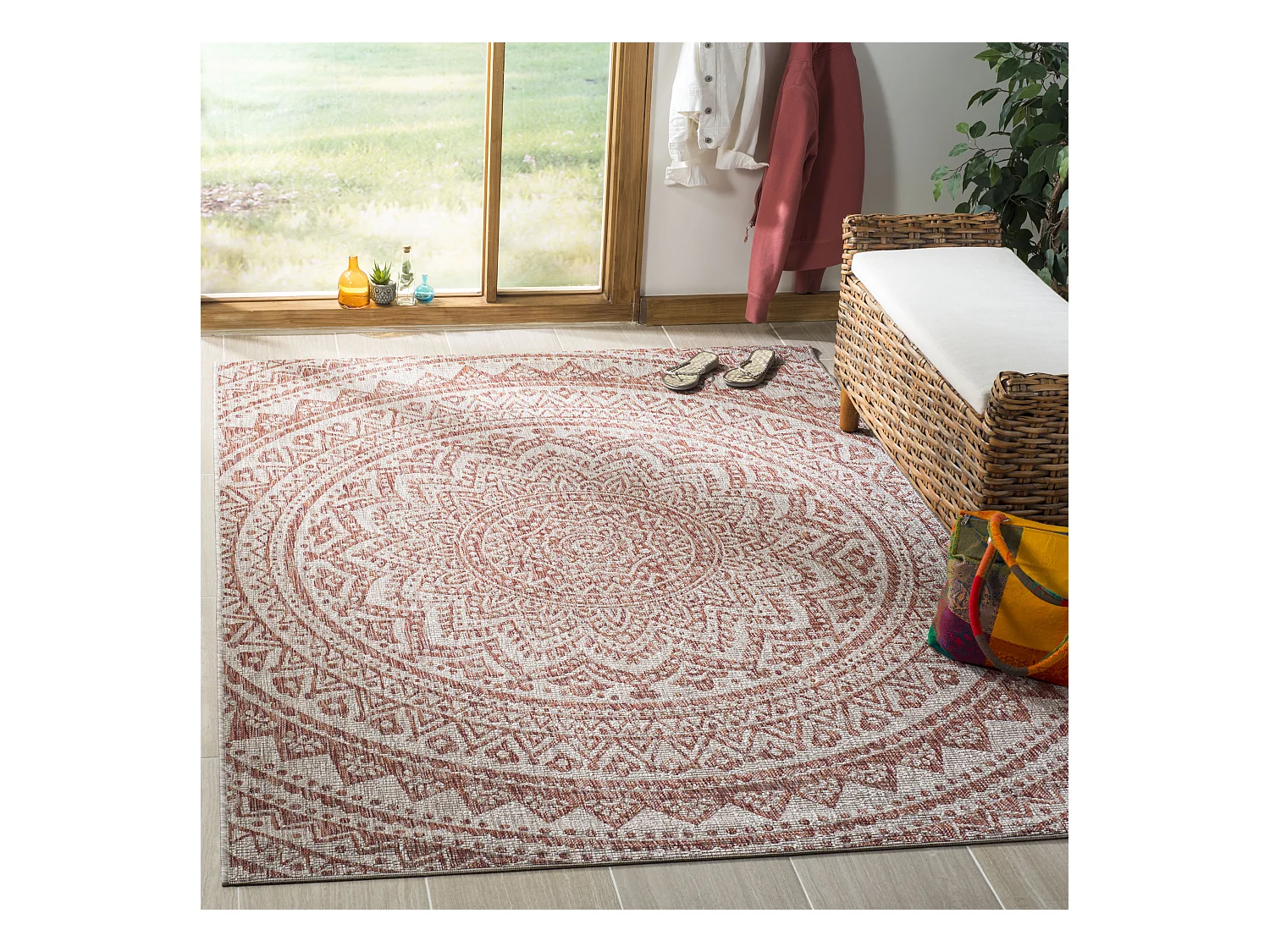 Tapis Neutre/Orange 122 X 170 cm - Kalene