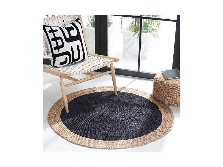 Tapis Noir/Naturel 122 X 122 cm - Aurelie