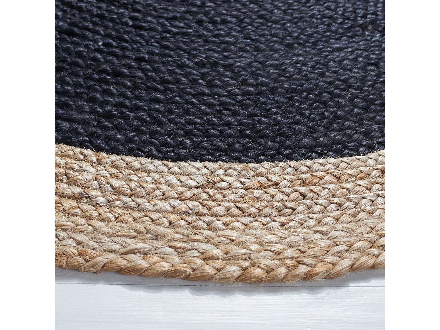 Tapis Noir/Naturel 122 X 122 cm - Aurelie