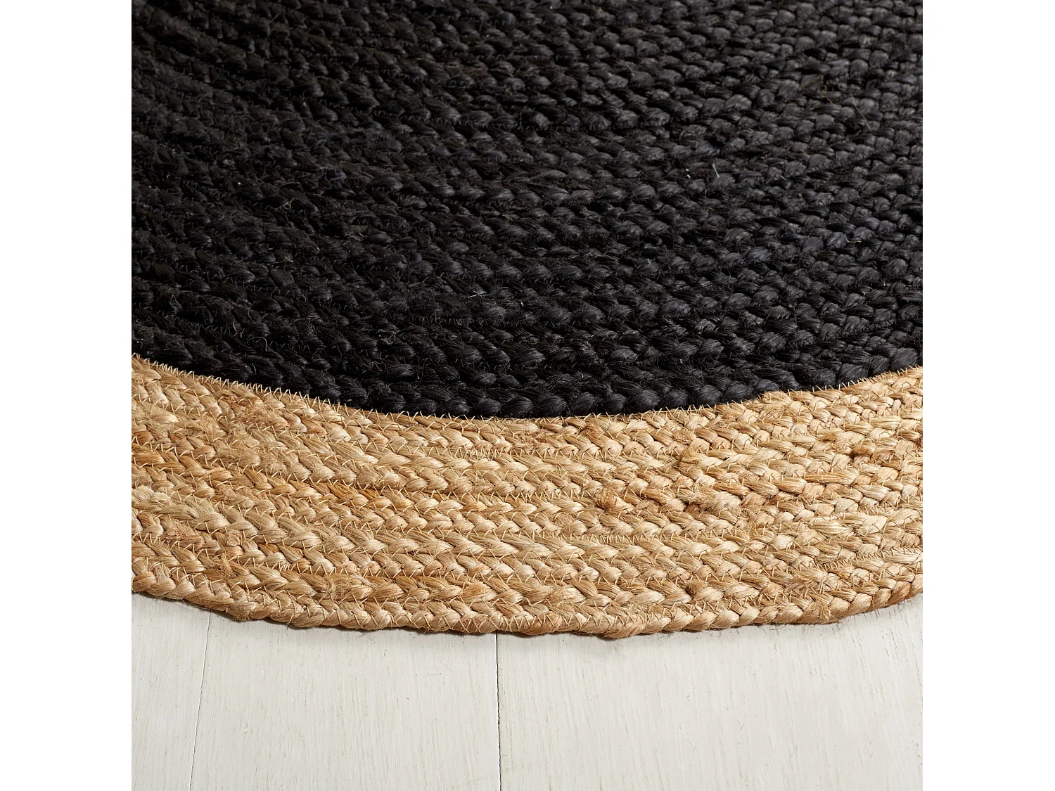 Tapis Noir/Naturel 122 X 122 cm - Aurelie