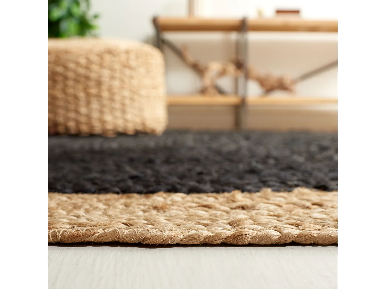 Tapis Noir/Naturel 122 X 122 cm - Aurelie