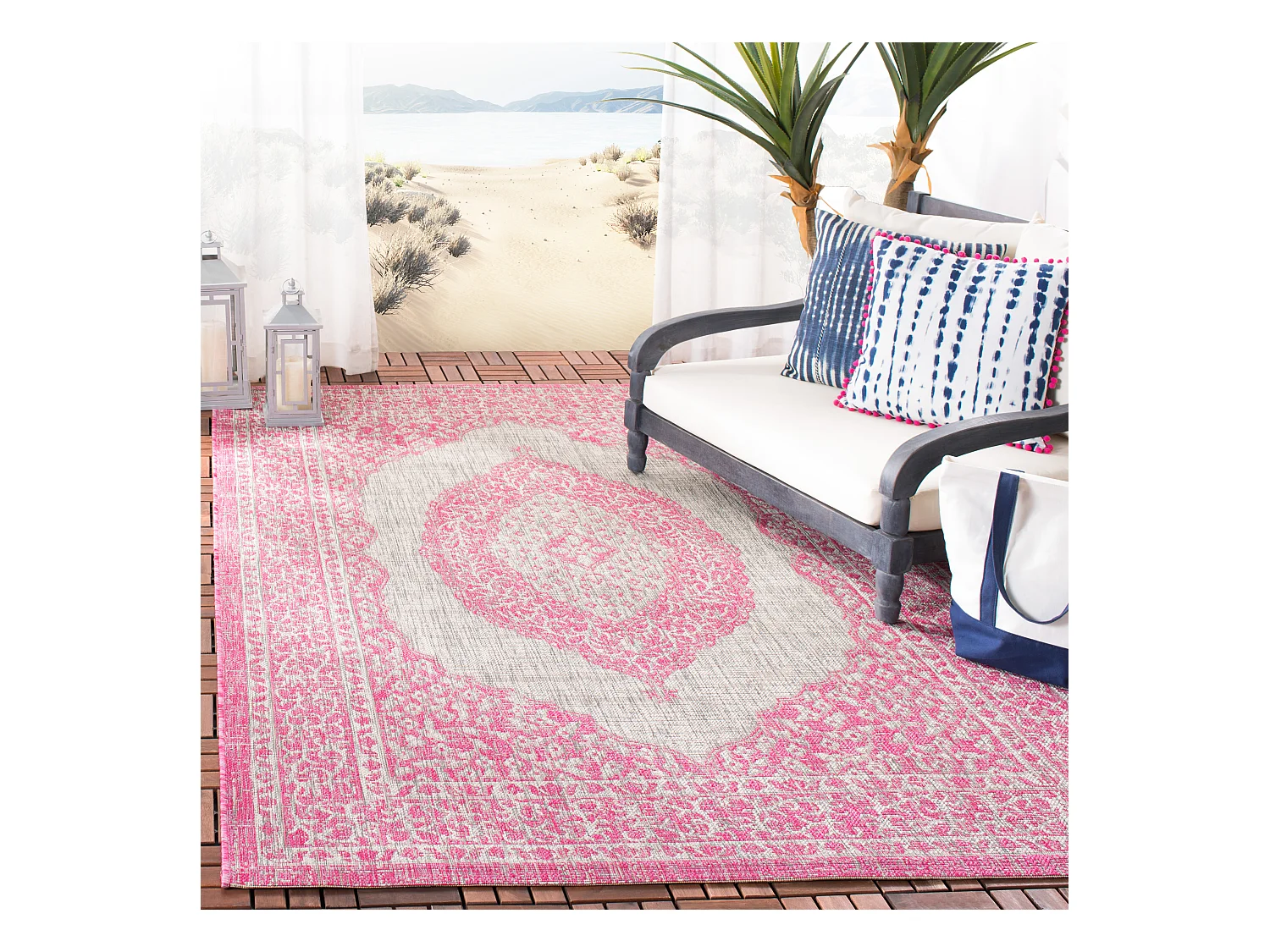 Tapis Gris/Rose 201 X 290 cm - Amira