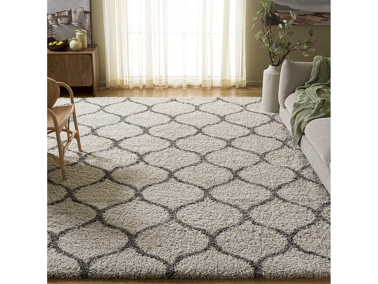 Tapis Neutre/Gris 236 x 305 cm - Zoey