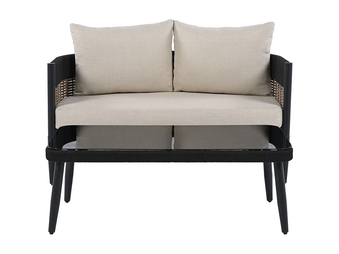 Ensemble d'extérieur Noir/Beige 110 x 55 x 40 cm - Harrison