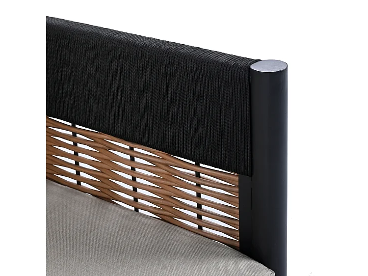 Ensemble d'extérieur Noir/Beige 110 x 55 x 40 cm - Harrison